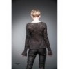 Top Queen Of Darkness Gothique Lace Shirt With Gathers And Trumpet Slee