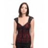 Top Queen Of Darkness Lace Top With Red Layer In Front And See