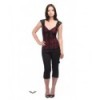 Top Queen Of Darkness Lace Top With Red Layer In Front And See