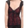 Top Queen Of Darkness Lace Top With Red Layer In Front And See