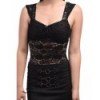 Top Queen Of Darkness Lace Top With Floral Pattern