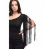 Top Queen Of Darkness Asymmetrical Top With Strap And Sleeve