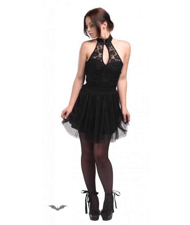 Robe Queen Of Darkness Gothique Neckholder Dress With Lace