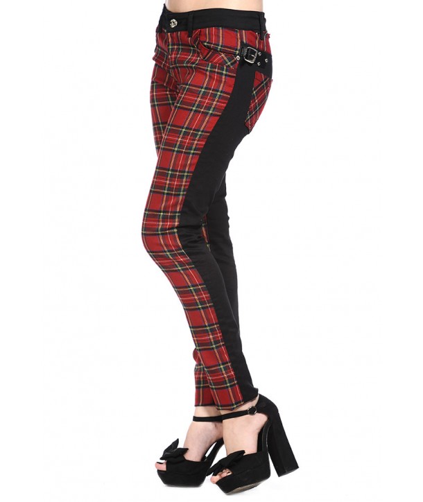 Pantalon Banned Clothing Black Tartan Skinny