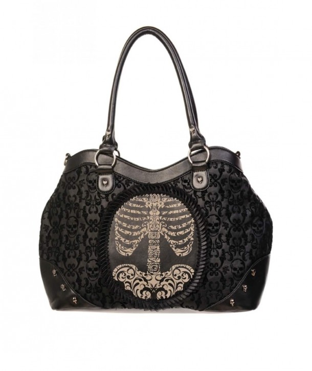 Sac Banned Clothing Flocked Cameo Skeleton