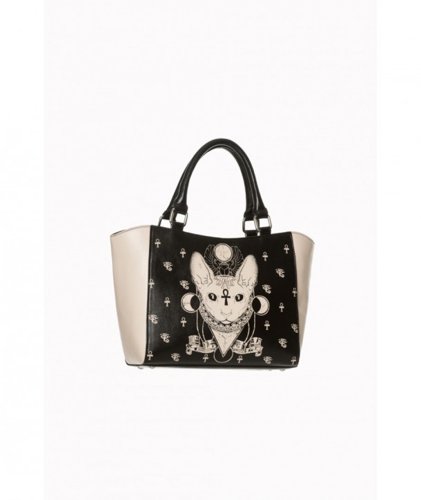 Sac Banned Clothing Bastet Tote Bag Noir