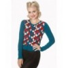 Cardigan Banned Clothing Retro Cube Turquoise