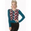 Cardigan Banned Clothing Retro Cube Turquoise