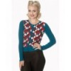 Cardigan Banned Clothing Retro Cube Turquoise