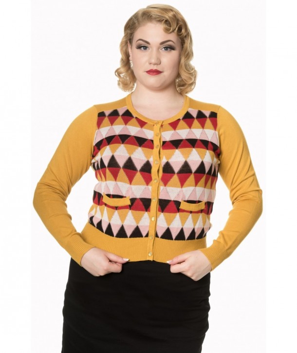 Cardigan Banned Clothing Diamonds Galore Cardigan Mustard