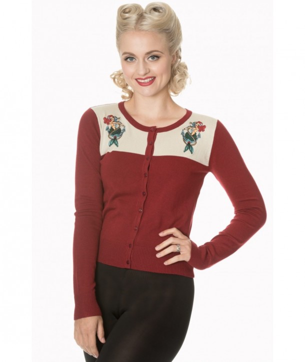 Cardigan Banned Clothing Mermaid Maiden Bordeaux