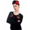 Cardigan Banned Clothing Noir Cherry Skulls Cardigan Noir