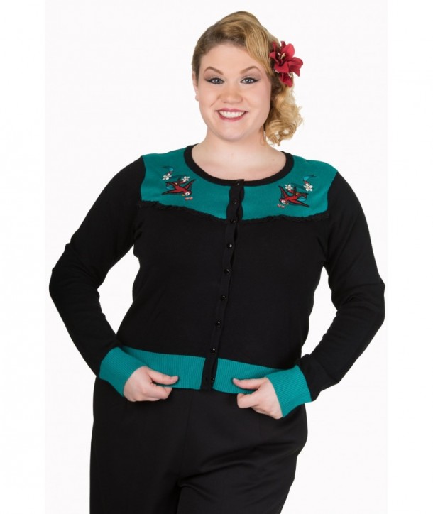 Cardigan Banned Clothing Emily Cardigan Noir/Emerald