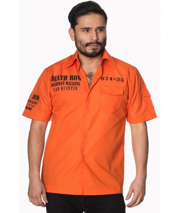 Chemise Banned Clothing Deathrow Shirt Orange