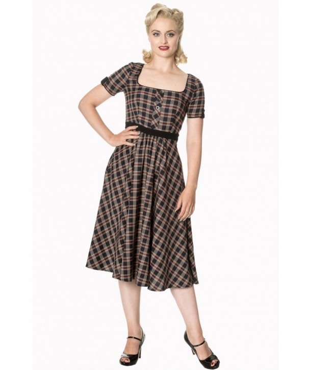 Robe Banned Clothing Elvis Ain't Dead Swing Dress Noir