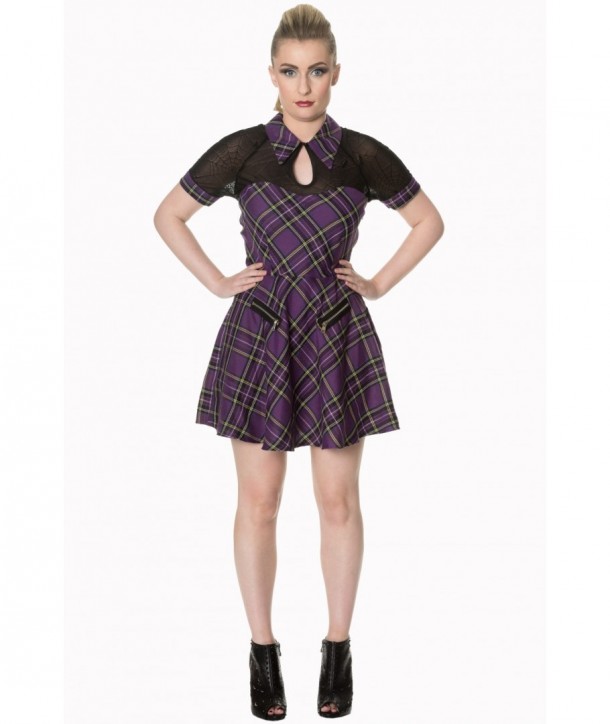 Robe Banned Clothing Dusk Beauty Tartin Dress Violet Tartan