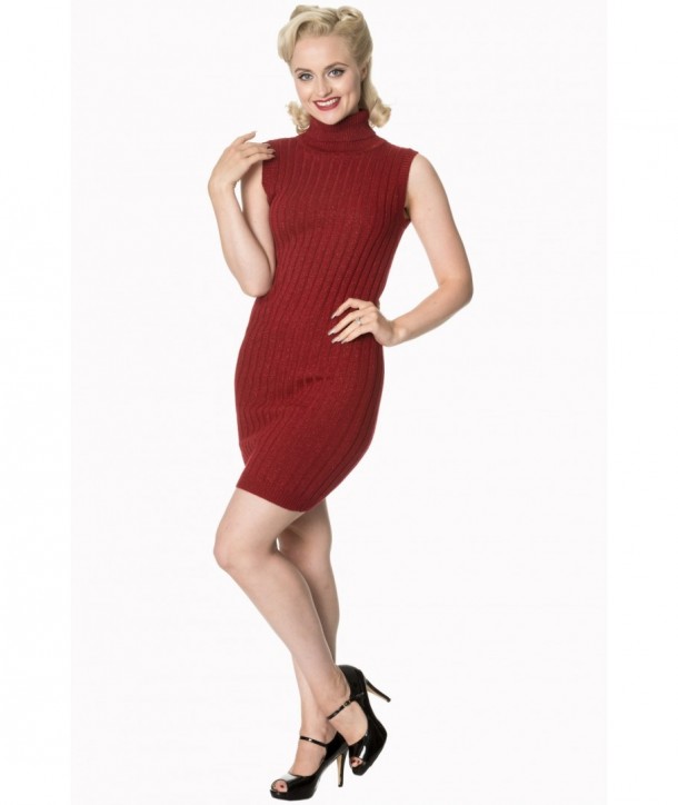 Robe Banned Clothing Rouge Cheeks Knit Dress Bordeaux