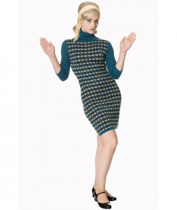 Robe Banned Clothing Prim Polo Neck Dress Teal