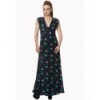 Robe Banned Clothing Daring Doodle Cat Maxi Dress Noir