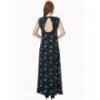 Robe Banned Clothing Daring Doodle Cat Maxi Dress Noir