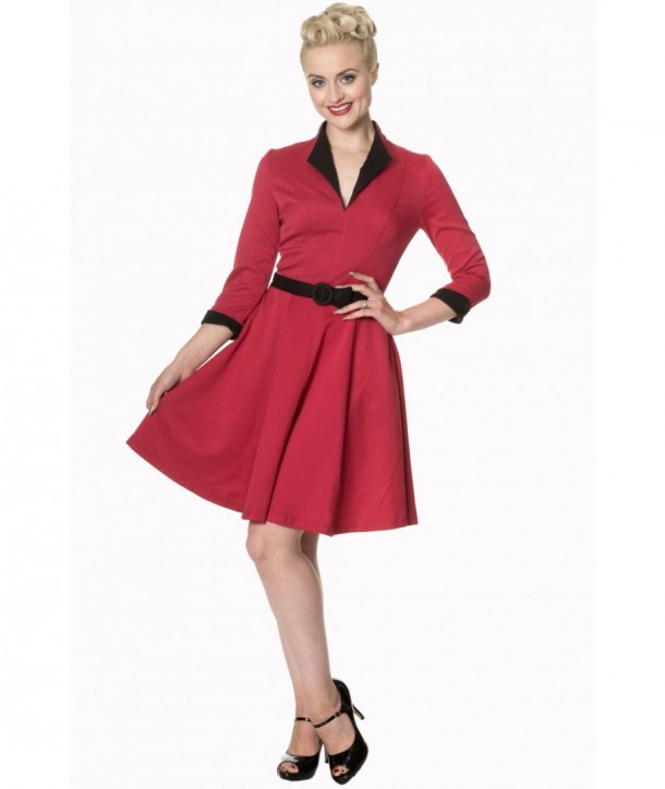 Robe Banned Clothing American Dreamer Collar Dress Rouge