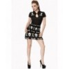 Robe Banned Clothing The After Life Scull Dress Noir/Blanc
