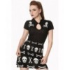 Robe Banned Clothing The After Life Scull Dress Noir/Blanc