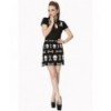 Robe Banned Clothing The After Life Scull Dress Noir/Blanc