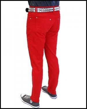 slim darkside Red Regular Rise Stretch Jeans vente rock privee