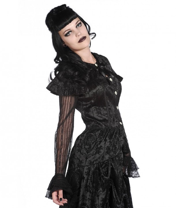 Corset Banned Clothing Noir Lace Satin Corset Shirt Noir