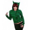 Sweatshirt Banned Clothing Cat Ears Striped Hoodie Noir/Vert