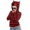 Sweatshirt Banned Clothing Cat Ears Striped Hoodie Noir/Rouge