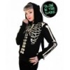 Sweatshirt Banned Clothing Glow In The Dark Skeleton Hoodie Noir