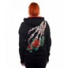 Sweatshirt Banned Clothing Sugar Skull Rouge Roses Hoodie Noir