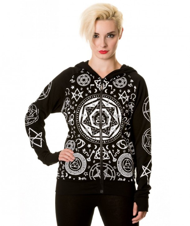 Sweatshirt Banned Clothing Noir Pentagram Hoodie Noir