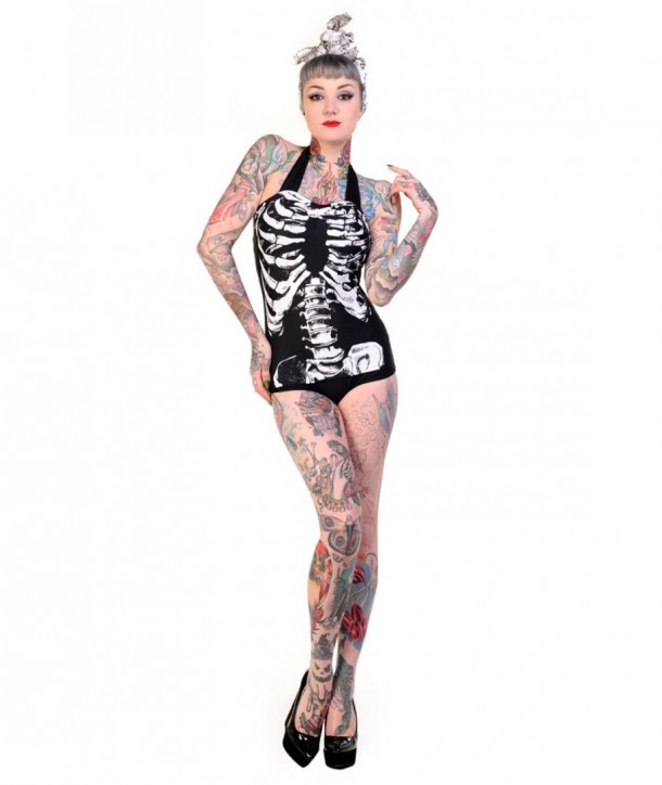 Maillot De Bain Banned Clothing Skeleton