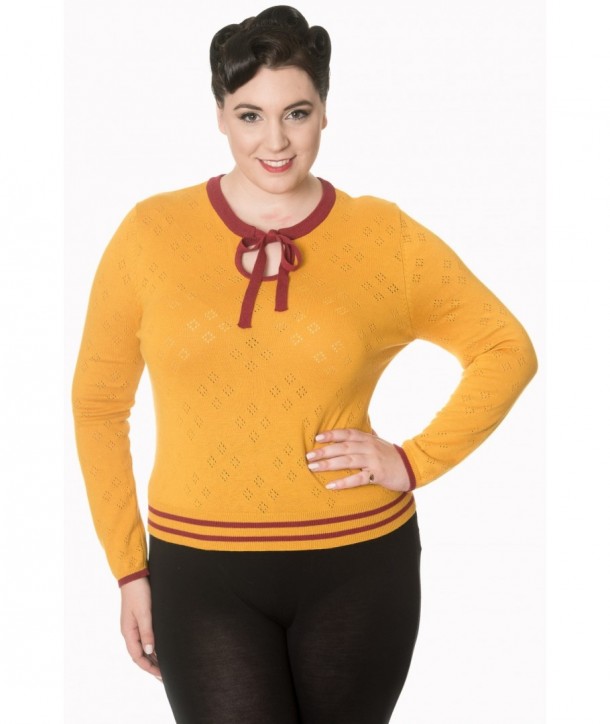 Pull Banned Clothing First Love Knit Top Mustard