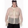 Top Banned Clothing Gothic Key Lace Shirt Blanc