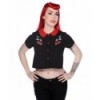 Top Banned Clothing Rouge Swallows Noir Short Shirt Noir