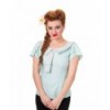 Top Banned Clothing Two Hearts Shirt Aqua/Polka Dots