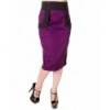 Jupe Banned Clothing Noir Violet Retro Pencil Skirt Noir/Violet