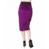 Jupe Banned Clothing Noir Violet Retro Pencil Skirt Noir/Violet