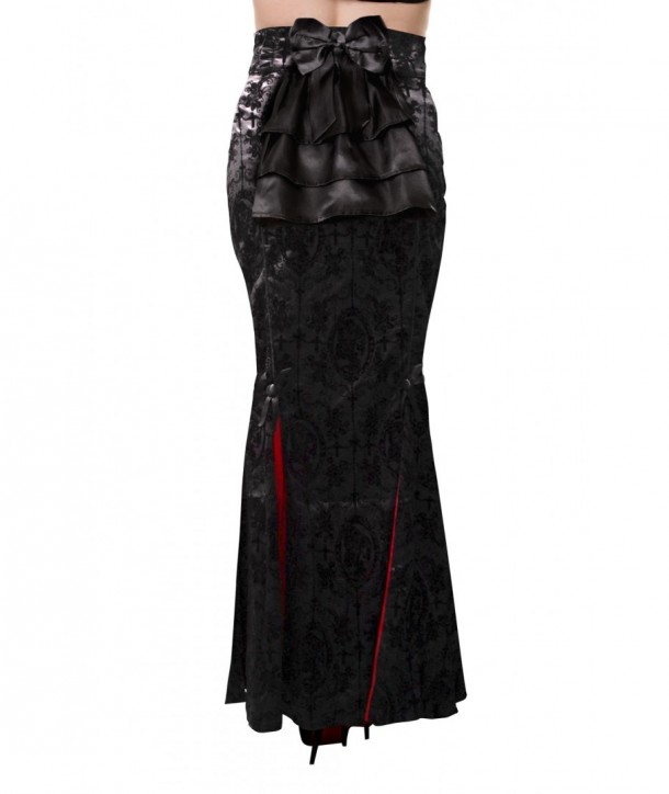 Jupe Banned Clothing Gothic Ivy Pattern Long Skirt Noir