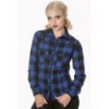 Top Banned Clothing Breaking Rules Check Shirt Bleu/Noir