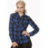 Top Banned Clothing Breaking Rules Check Shirt Bleu/Noir