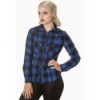 Top Banned Clothing Breaking Rules Check Shirt Bleu/Noir