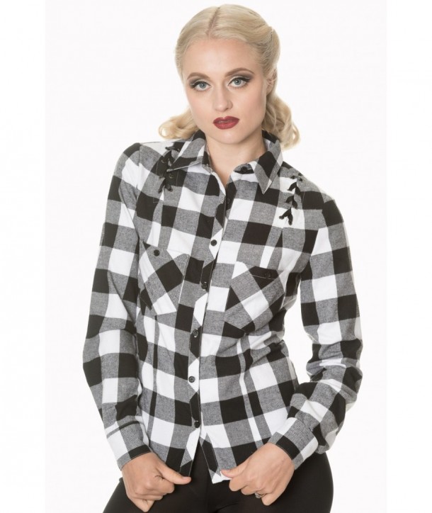 Top Banned Clothing Breaking Rules Check Shirt Blanc/Noir