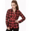 Top Banned Clothing No Boundries Shirt Rouge Check