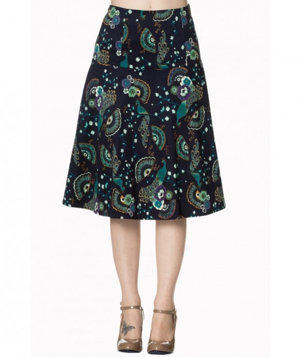 Jupe Banned Clothing Proud Peacock Skirt Night/Bleu