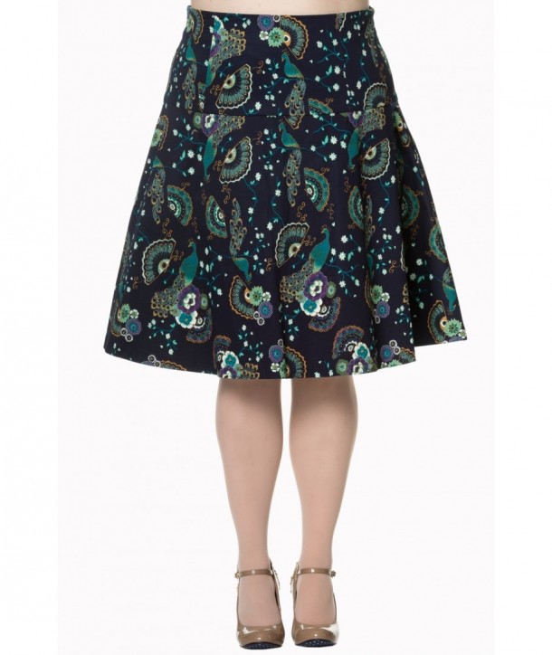 Jupe Banned Clothing Proud Peacock Skirt Night/Bleu